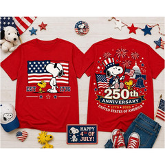 Snoopy America 250th Anniversary Shirt, Peanuts 1776 2026 Patriotic Tee