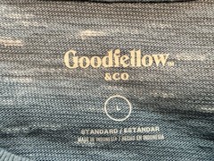 Goodfellow & Co Men’s Blue Heathered Crew Neck Short Sleeve T-Shirt L, Std Fit