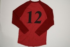 Mens District Thread Red Long Sleeve T Shirt Medium M EUC