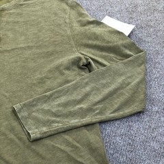 Lucky Brand Shirt Mens Medium Green Long Sleeve Henley Tagless Jersey Tee Sample