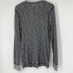 Rock & Republic Thermal Henley Top Shirt Black Marl XL 3962 Mens GUC