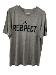 Nike Air Jordan RE2PECT Derek Jeter Graphic T Shirt Adult Large Grey