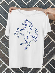 Tee Shirt Prancing Horse Ferrari T-shirt Formula 1 Unisex White Chinoiserie Gift