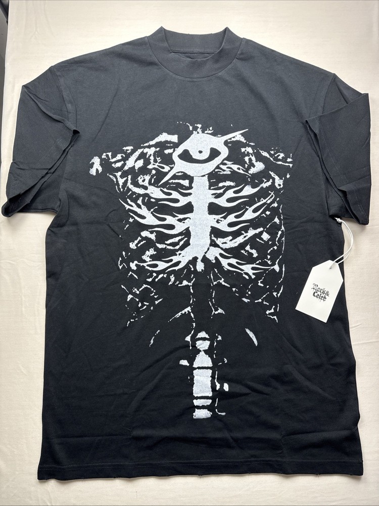 ROCK & CALEB T-SHIRT BLACK MEN’S SIZE L FRONT AND BACK GRAPHIC BNWT 🔥🔥