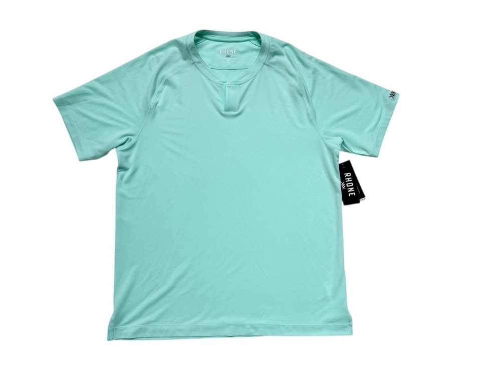 Rhone Men’s Delta Pique Notch Neck Tee T Shirt GoldFusion Anti-Odor Mens Sz M