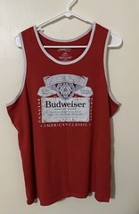 Budweiser Shirt Sleeveless Men Large Red Pit To Pit 22.5in. & L 28in.