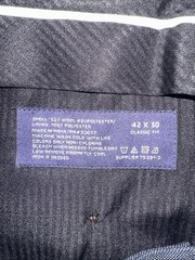NWT Stafford Men’s 42 x 30 Classic Fit Flat Front Blue Travel Trouser Pants $70