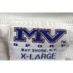 VINTAGE MV Sport T-Shirt Adult XL White Blue Single Stitch Tee Made In USA Mens