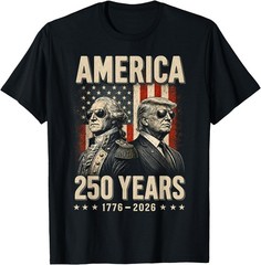 250 Years America Anniversary 250th Trump Washington Vintage T-Shirt