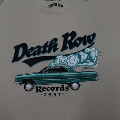 Death Row Records Men’s Shirt Size L Beige Short Sleeve Crew Neck Casual Rap Tee