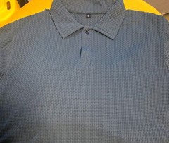 Men’s Super Soft Lapel Neck T-Shirt- Stretchy & Breathable, Dark Cyan SZ L, XL