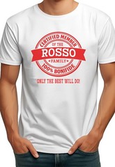 CERTIFIED MEMBER ROSSO FAMILY NAME MENS T-SHIRT GIFT