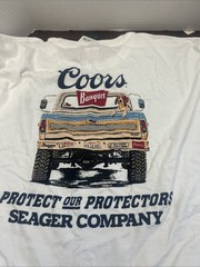 Coors Banquet Beer Seager T-Shirt Men XXL WHITE Graphic TSHIRT PICK UP TRUCK NEW