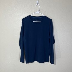 Mack Weldon Shirt Mens Medium Long Sleeve Athletic Stretch Pima Cotton Tee Blue