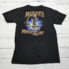 7.62 Design Shirt Mens Medium Black US Marines Power & Glory Sword Graphic Tee
