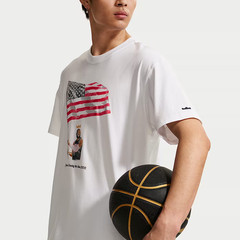 Nike T Shirts Men’s White Crew Neck Moderate IH8582-100 Size