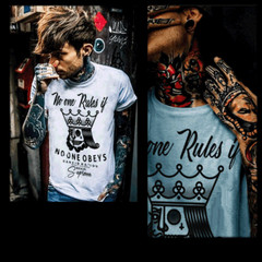Gangster T-shirt, Mobster Hustle Dope Urban Hip Hop Thug no rules Quote tee