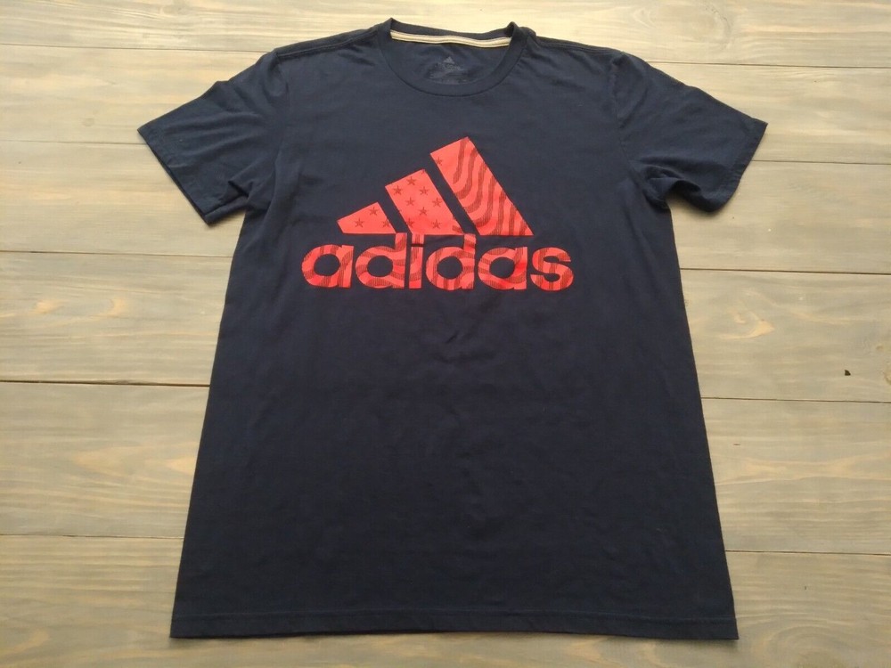 Adidas Climalite Men’s Shirt Size Small Navy Blue Red Logo Go To Performance Tee