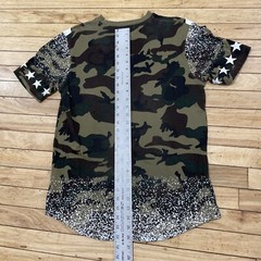 FOCUS Quality Wear T Shirt Mens M Shark Mouth Graphic Tee Camo Green Maxi Star M