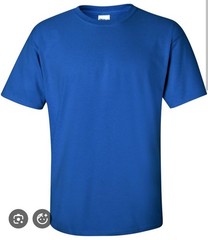 (Set of 4) NEW Gildan Men’s Plain Crew Neck T-Shirts Size Large Royal Blue