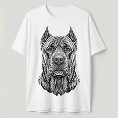 Cane Corso T-Shirt Line Art Dog Portrait Mastiff Lover Graphic Tee Shirt S-5XL
