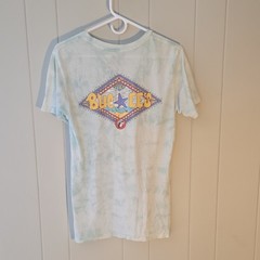 Buc-ee’s Men’s S Light Blue/White Tie-Dye Graphic Logo Crew Neck Cotton Tee
