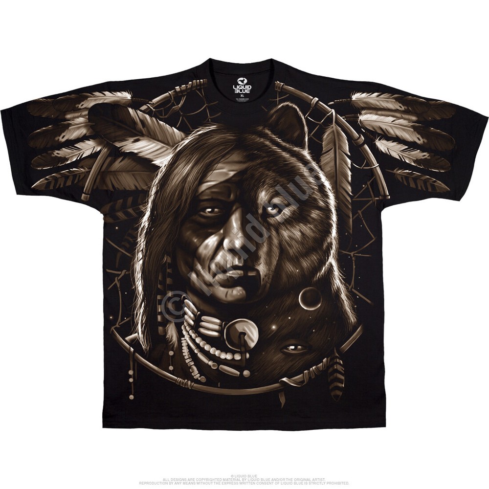 NATIVE AMERICAN-DREAM SPIRIT-2 SiDeD-T-SHIRT S-M-L-XL-XXL Wolf,Eagle