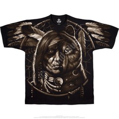 NATIVE AMERICAN-DREAM SPIRIT-2 SiDeD-T-SHIRT S-M-L-XL-XXL Wolf,Eagle