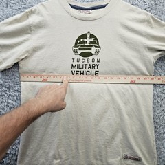 Tucson Military Vehicle Museum T Shirt Large Beige Cotton Vintage Y2K