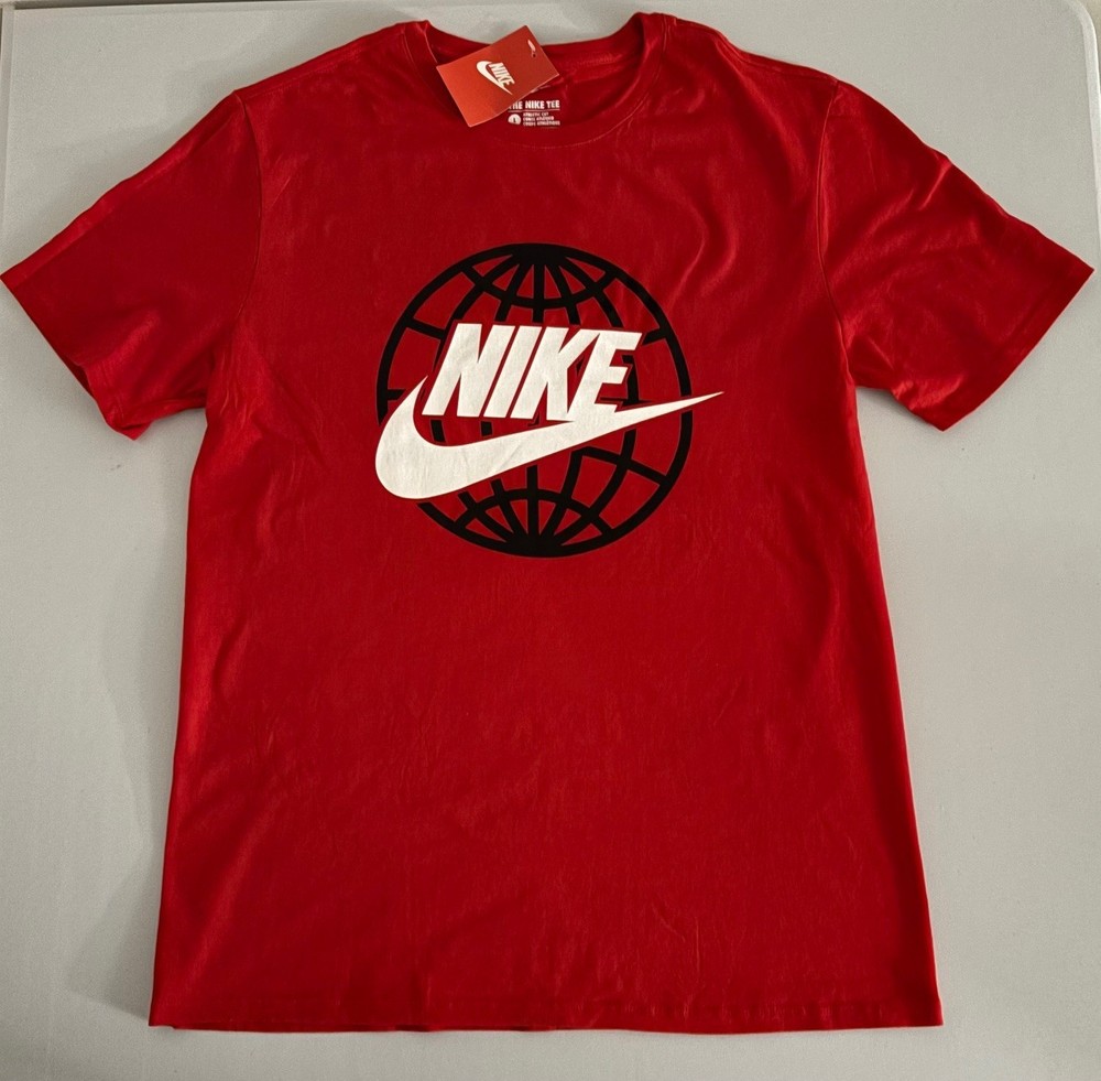 Nike Futura World Wide Sport T-Shirt Varsity Red/Black/White Men’s Large 2XL 3XL