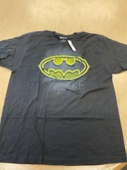 Batman Neon Yellow Logo Black XL Tshirt DC Comics