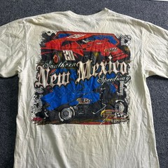 Unbranded Graphic T-Shirt Mens Size L Cream Southern New Mexico Speedway Racing