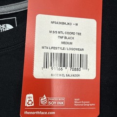 NWT The North Face Mens GPS Coordinates Montreal Black Crew Neck Shirt Medium