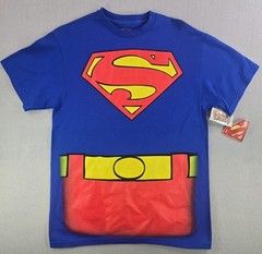 Spencer’s Men’s Shirt Size Medium Blue Superman Full Suit Graphic Comic Costume