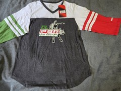 Wrangler El PBR Ser Vaquero Shirt Mens XL NWT Raglan 3/4 Sleeve Bull Riding Tee