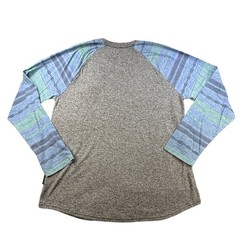 Brooklyn Cloth Mens Raglan Shirt Tribal Pattern Sleeve XL Gray Cotton Blend