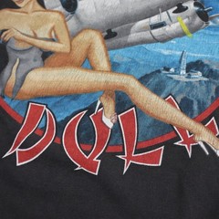 Vintage China Doll C46 Commando T Shirt Mens XL Black WWII Airplane Pin Up Tee