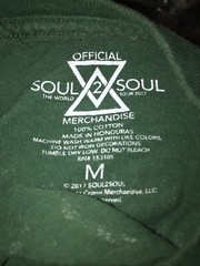 Tim McGraw Faith Hill Country Soul 2 Soul Green Tour T Shirt Men’s Size Medium