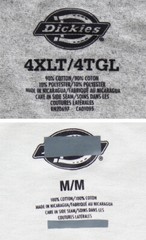 Dickies Men’s T-Shirt Long Sleeve Logo Print Heavyweight Crew Neck 100% Cotton
