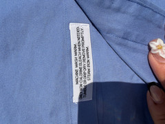 Vintage Men’s Blue Cotton Long-Sleeve Shirt, Size Medium