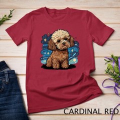 Brown Maltipoo Starry Night Van Gogh Maltipoo Mom Dad Owner Unisex T-shirt