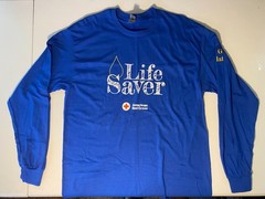 American Red Cross Blue Life Saver Large Long-Sleeve T-Shirt – Blood Donor Shirt