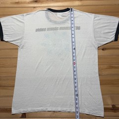 Vintage 1996 MTV Music Television Pinwheel Short Sleeve Ringer T-Shirt USA Large