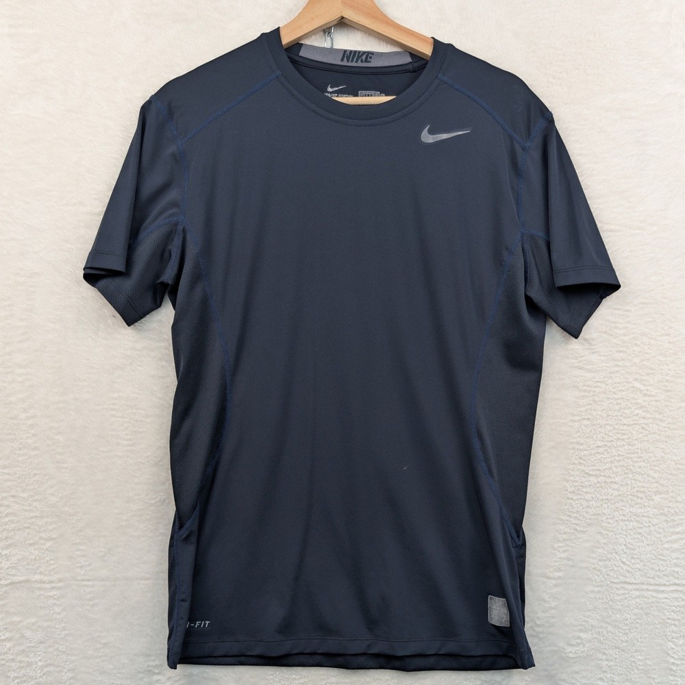 Nike Shirt Men’s M Navy Blue Pro Combat Dri-FIT Compression Athletic Training