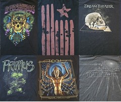 Rock Official Shirt Lot of 6 SzS LTL RATM Dream Theatre Primus TOOL #L30