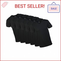 Gildan Men’s V-Neck T-Shirts, Multipack, Style G1103, Black (6-Pack), Large