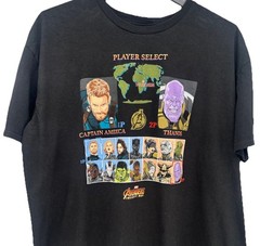 Marvel Avengers Infinity War Men’s 2X Black Graphic Logo Crew Neck T-Shirt