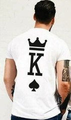 Couple Tshirts King Queen Casual Tops Summer Women Men Lover Short Sleeve Casual