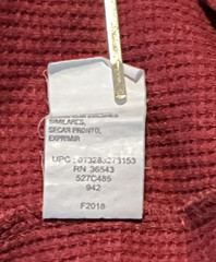 G.H. Bass Co. Men’s Long Sleeve Pullover Waffle Henley Shirt Burgundy Size XL