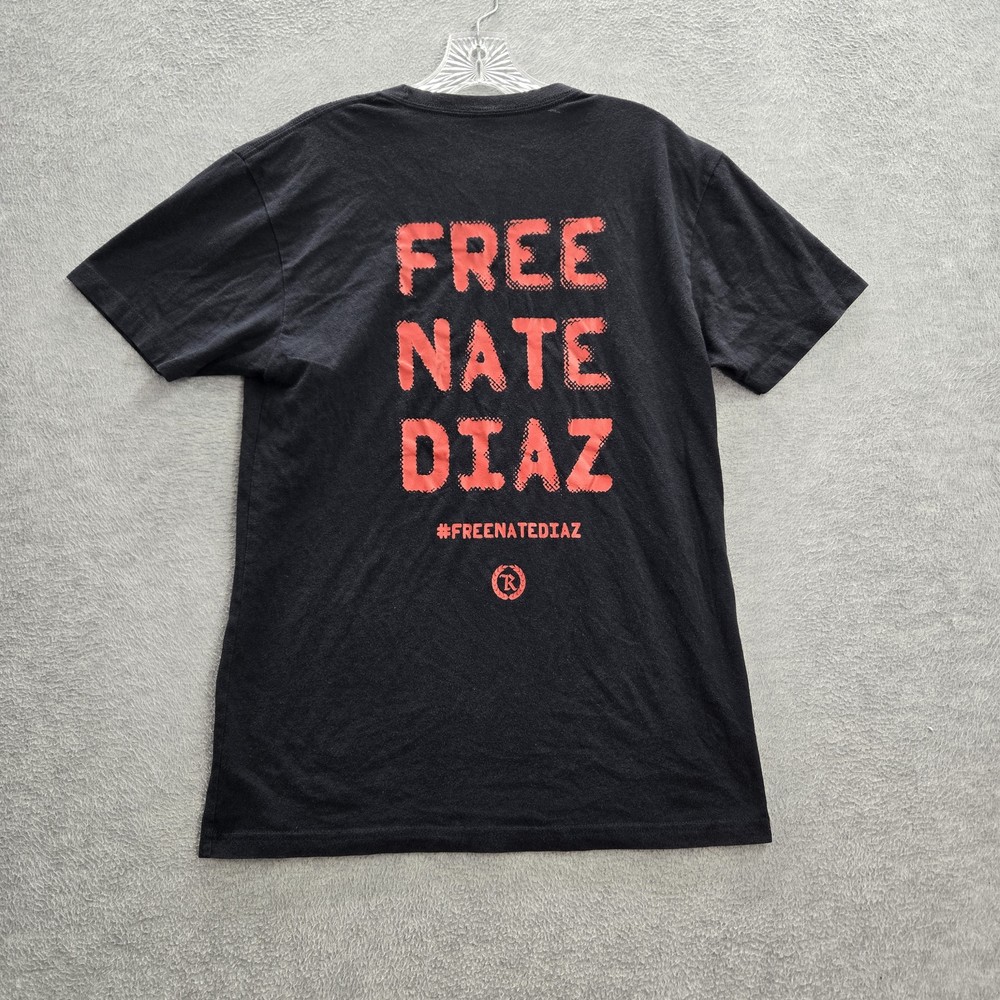 Represent Men Shirt M Black Free Nate Diaz Graphic Logo Short Sleeve